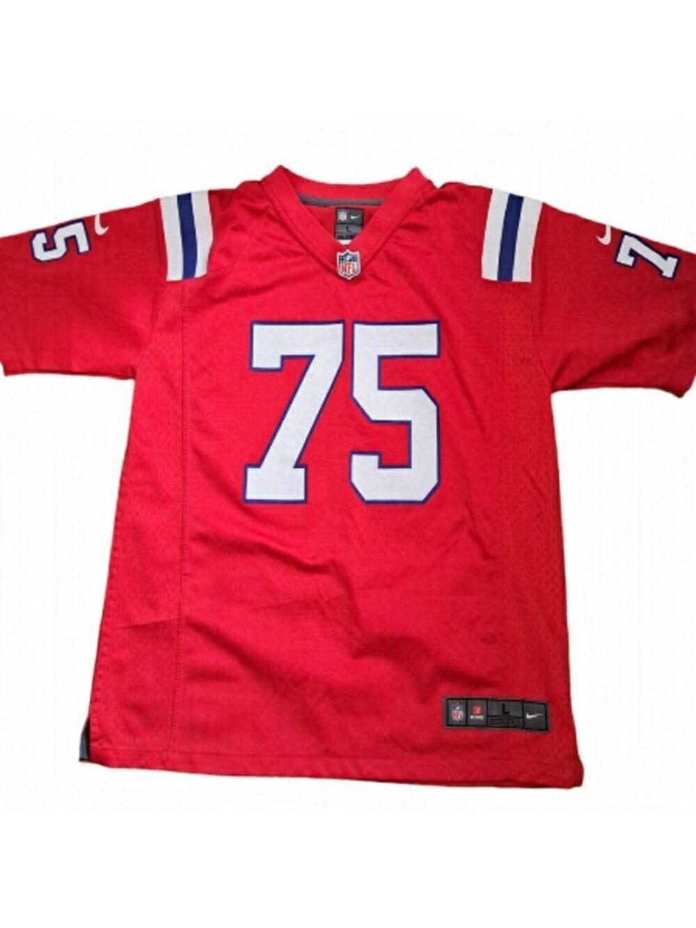 Nike Vince Wilfork #75 On Field Red White Jersey YOUTH L 14-16 NFL football